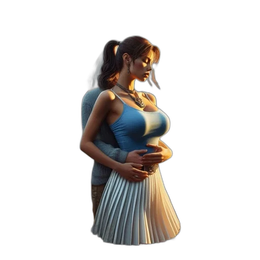 dress, jewelry, concept art, 3d render transparent PNG cut-out