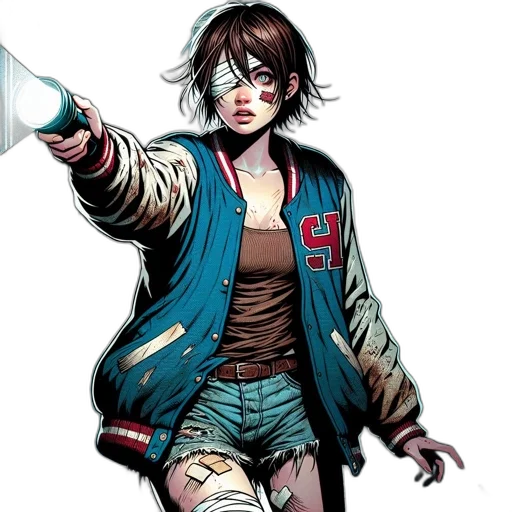 jacket, comic book art, concept art, cyberpunk transparent PNG cut-out