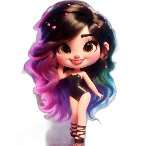 dress, hair, cartoon, fantasy art transparent PNG cut-out