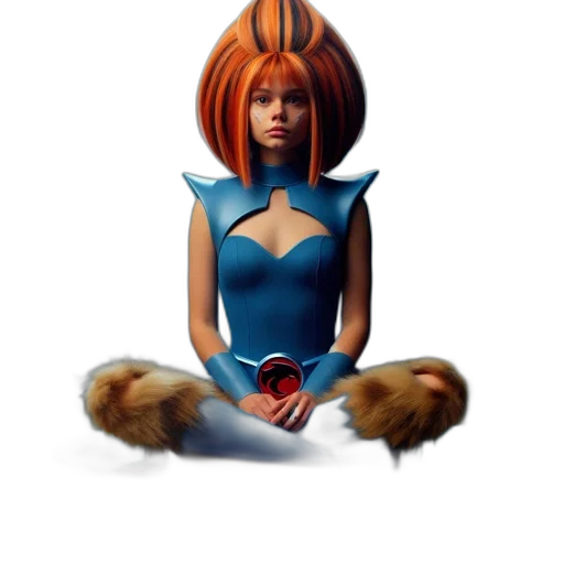 crown, hair, dress, staff transparent PNG cut-out