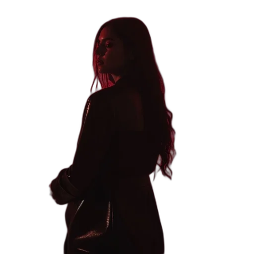 jacket, dress, staff, neon lights transparent PNG cut-out