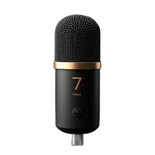 black, microphone, gold, ring transparent PNG cut-out