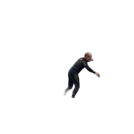 pixel art, 3d render, surfer, black transparent PNG cut-out