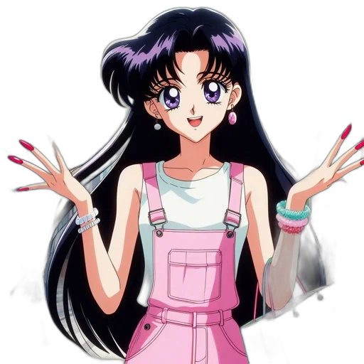 dress, staff, vaporwave, anime transparent PNG cut-out