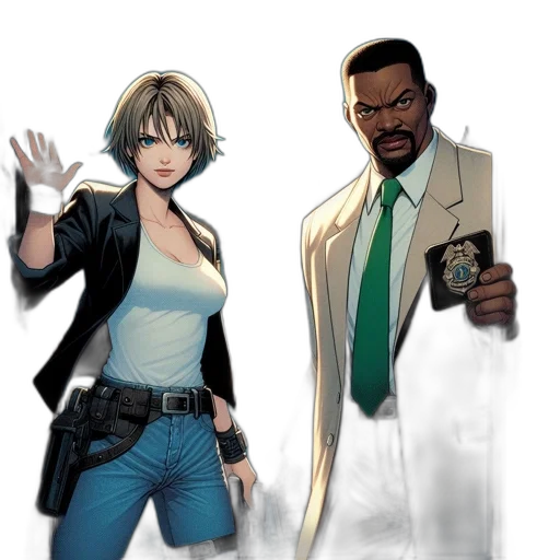 jacket, staff, comic book art, concept art transparent PNG cut-out