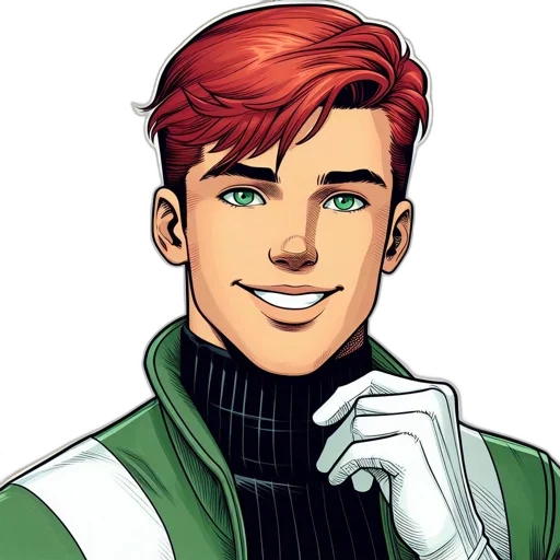 jacket, staff, comic book art, cartoon transparent PNG cut-out