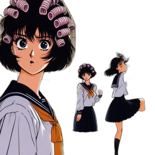 hat, jacket, hair, flower transparent PNG cut-out
