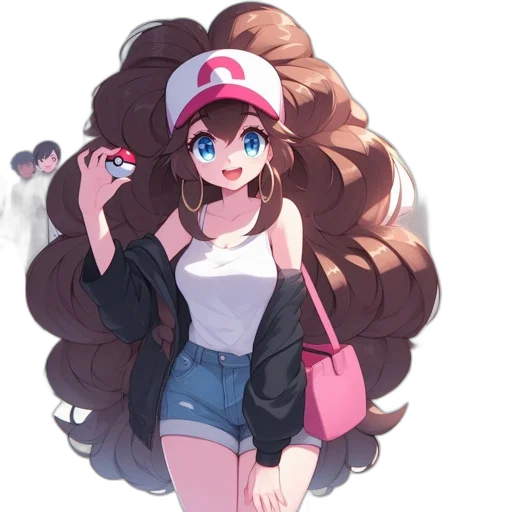 hair, hat, staff, dress transparent PNG cut-out