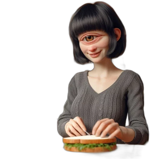 food, face, creature, dress transparent PNG cut-out