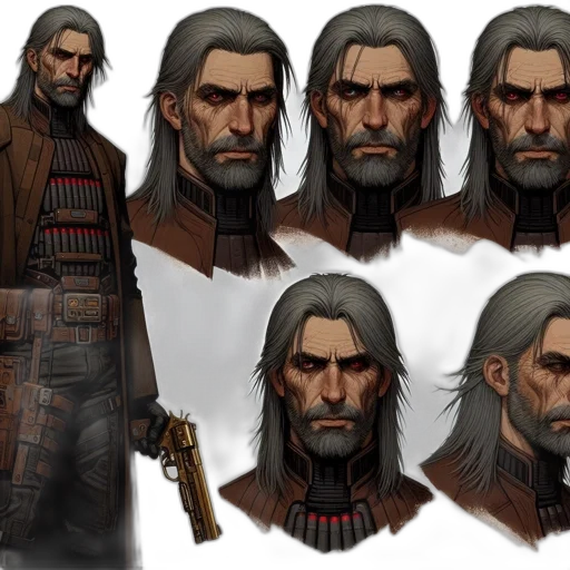 face, concept art, fantasy art, comic book art transparent PNG cut-out