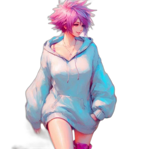 jacket, dress, creature, staff transparent PNG cut-out