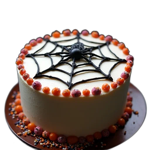 food, 3d render, spider, web transparent PNG cut-out