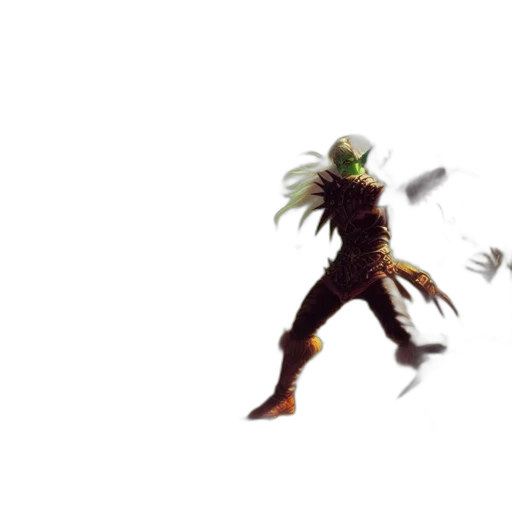 creature, mask, dragon, staff transparent PNG cut-out