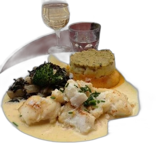 food, plate, fish, creamy transparent PNG cut-out