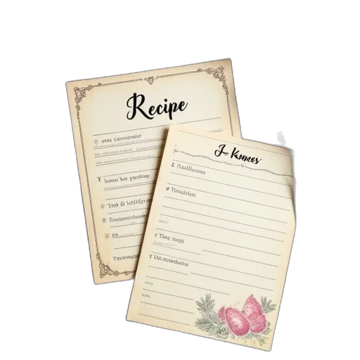 food, recipe, card, labels transparent PNG cut-out