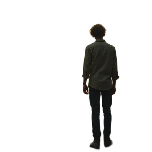 jacket, staff, hair, robot transparent PNG cut-out