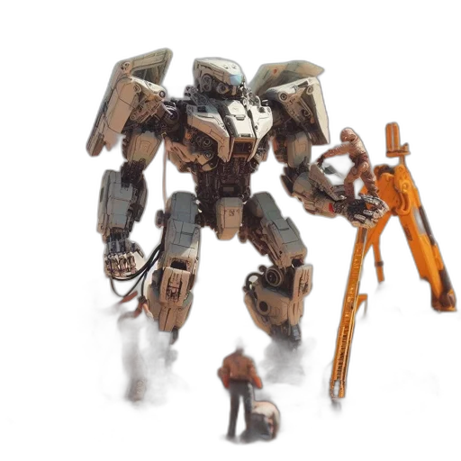 robot, weapon, staff, creature transparent PNG cut-out