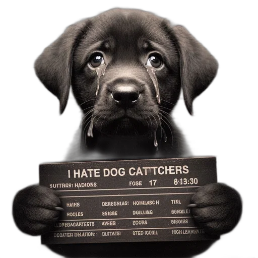staff, puppy, holds, hate transparent PNG cut-out