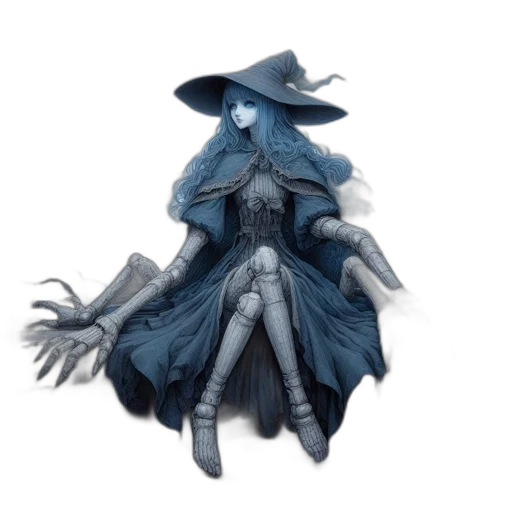 dress, staff, hat, jacket transparent PNG cut-out