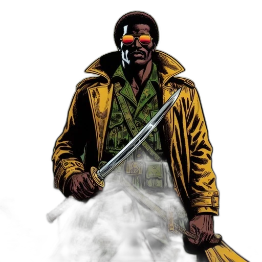 jacket, weapon, comic book art, concept art transparent PNG cut-out