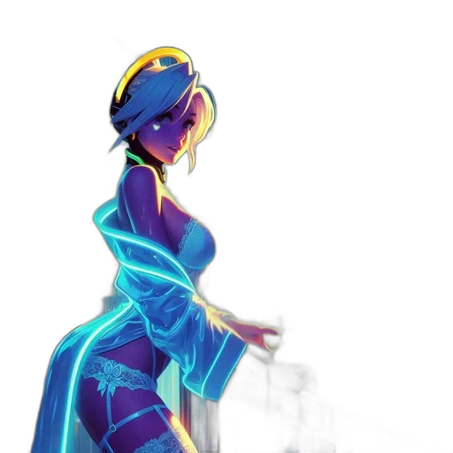 dress, robot, concept art, cyberpunk transparent PNG cut-out