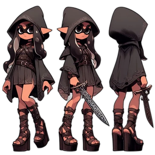 weapon, jacket, dress, concept art transparent PNG cut-out