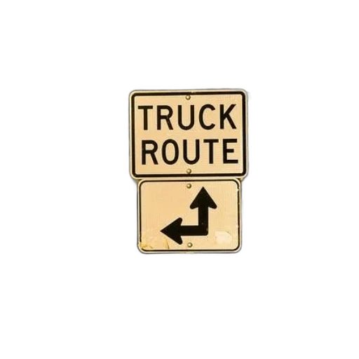 truck, route, sign, points transparent PNG cut-out