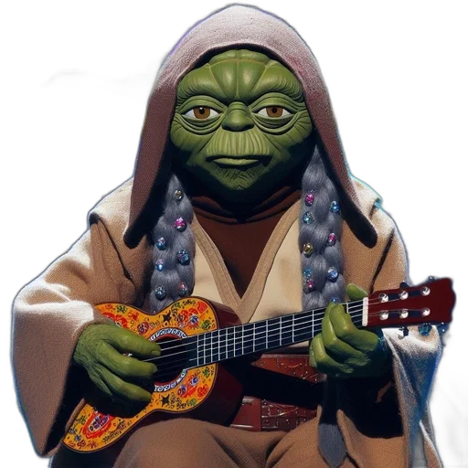 concept art, photorealistic, yoda, gray transparent PNG cut-out