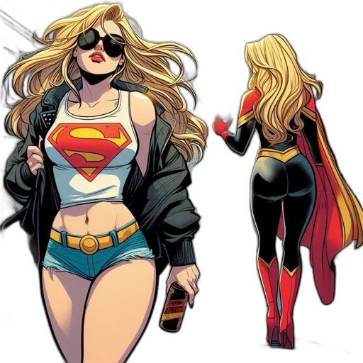 comic book art, concept art, cartoon, two transparent PNG cut-out
