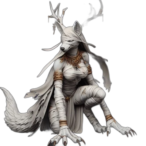 dragon, creature, staff, dress transparent PNG cut-out