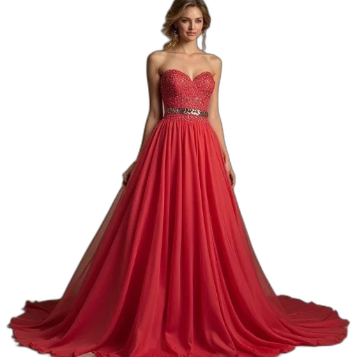 dress, jewelry, red, line transparent PNG cut-out