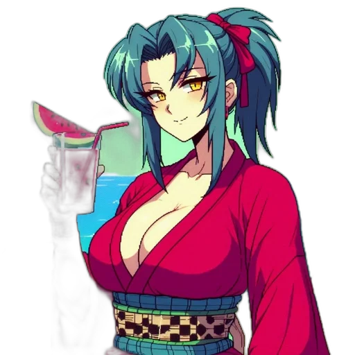 dress, staff, vaporwave, anime transparent PNG cut-out