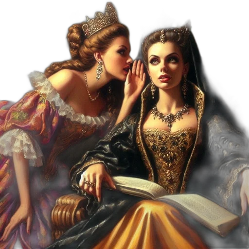 crown, jewelry, dress, oil painting transparent PNG cut-out