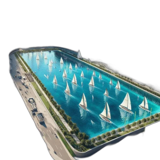 3d render, concept art, modern, stadium transparent PNG cut-out