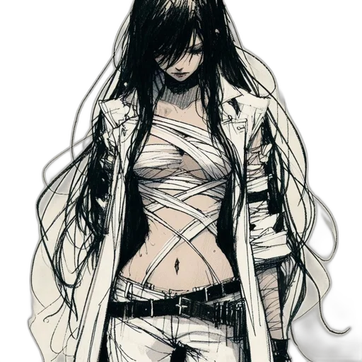 jacket, dress, concept art, comic book art transparent PNG cut-out