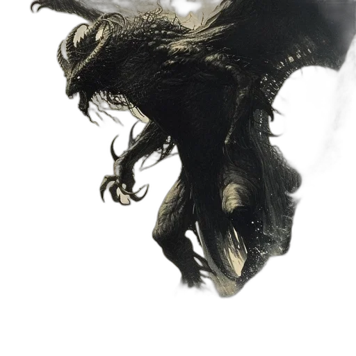 dragon, creature, mask, hair transparent PNG cut-out