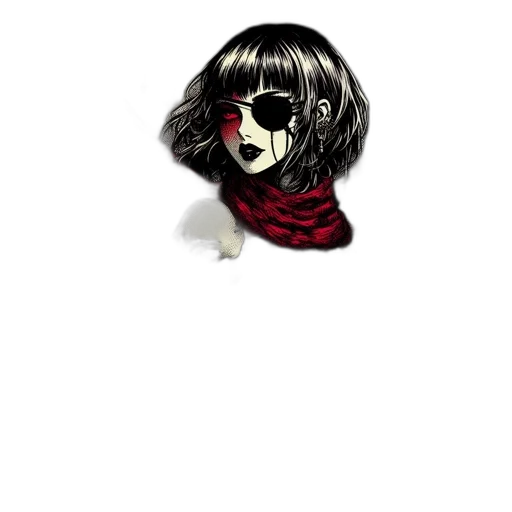 mask, face, hair, jacket transparent PNG cut-out