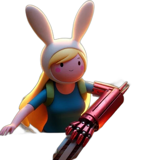 weapon, staff, robot, 3d render transparent PNG cut-out
