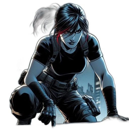 comic book art, concept art, cyberpunk, fantasy art transparent PNG cut-out