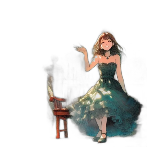 dress, concept art, watercolor, fantasy art transparent PNG cut-out
