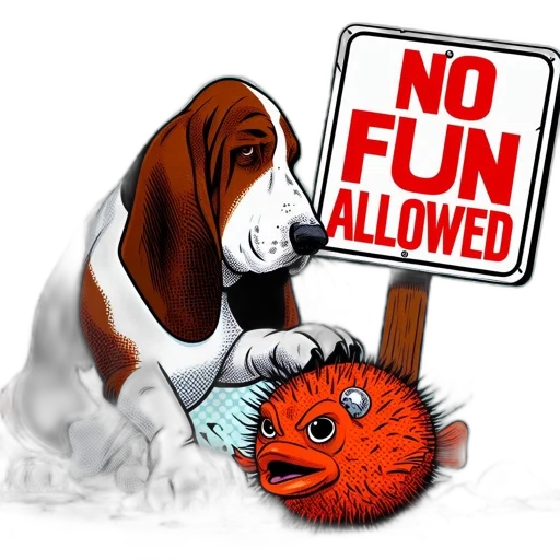 underwater, basset, hound, sits transparent PNG cut-out
