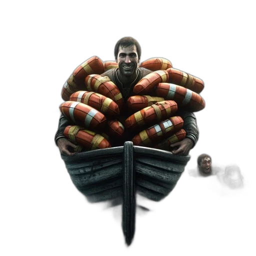 weapon, sword, jacket, staff transparent PNG cut-out