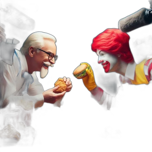 food, concept art, photorealistic, comic book art transparent PNG cut-out