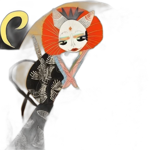mask, staff, concept art, fantasy art transparent PNG cut-out