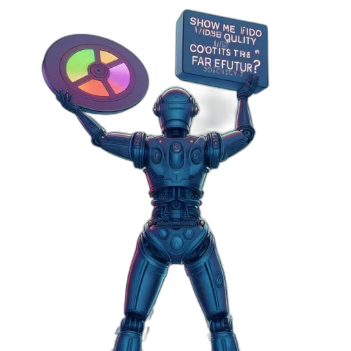 robot, staff, weapon, 3d render transparent PNG cut-out