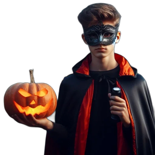 mask, concept art, youth, dressed transparent PNG cut-out