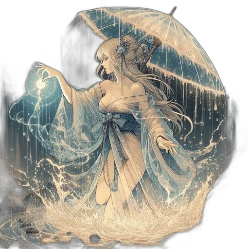 umbrella, fantasy art, concept art, comic book art transparent PNG cut-out