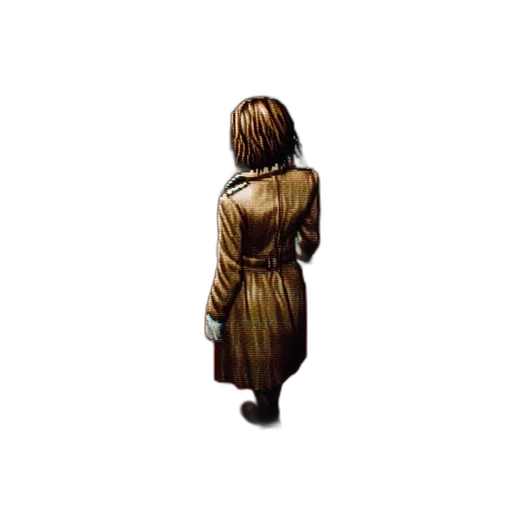 dress, jacket, staff, hair transparent PNG cut-out