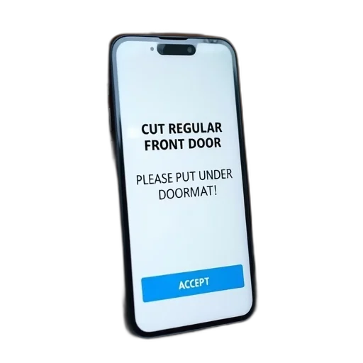 smartphone, screen, displaying, message transparent PNG cut-out