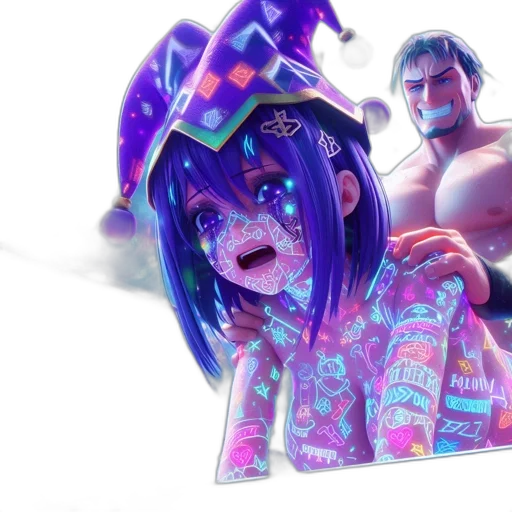 concept art, vaporwave, 3d render, anime transparent PNG cut-out